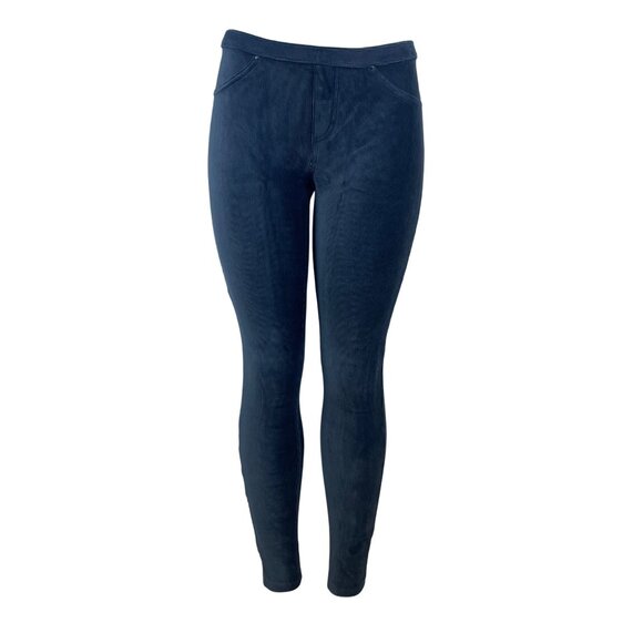Hue Women's Grey Blue Corduroy Slim Fit Pants Size M Stretchy - New - Picture 1 of 9